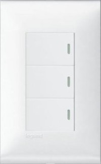 Bộ  3 công tắc 1 chiều - Rivia 654300 654353 WHITE