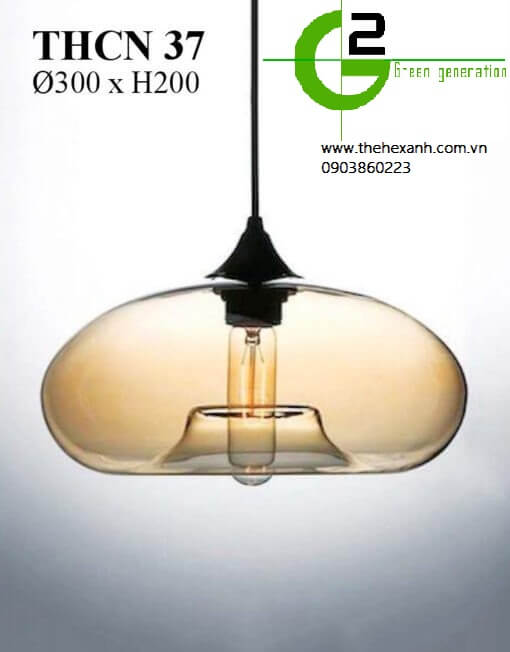 Đèn thả chao thủy tinh vàng hiện đại THCN 37