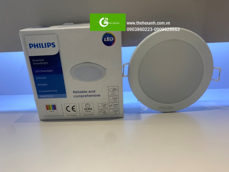 Đèn LED âm trần tròn DN027B G2 LED6 7W D100 RD Philips