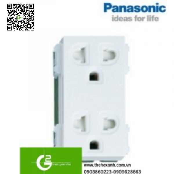 Ổ CẮM ĐÔI 3 CHẤU PANASONIC WEV1582SW WIDE